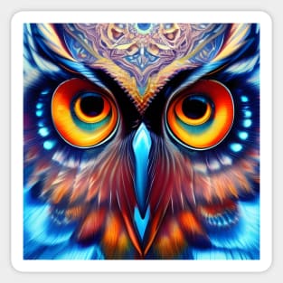 Colorful Staring Owl Sticker